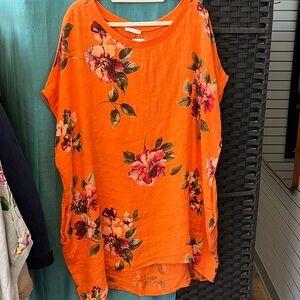 NWT Floral Orange Tunic Top / Dress